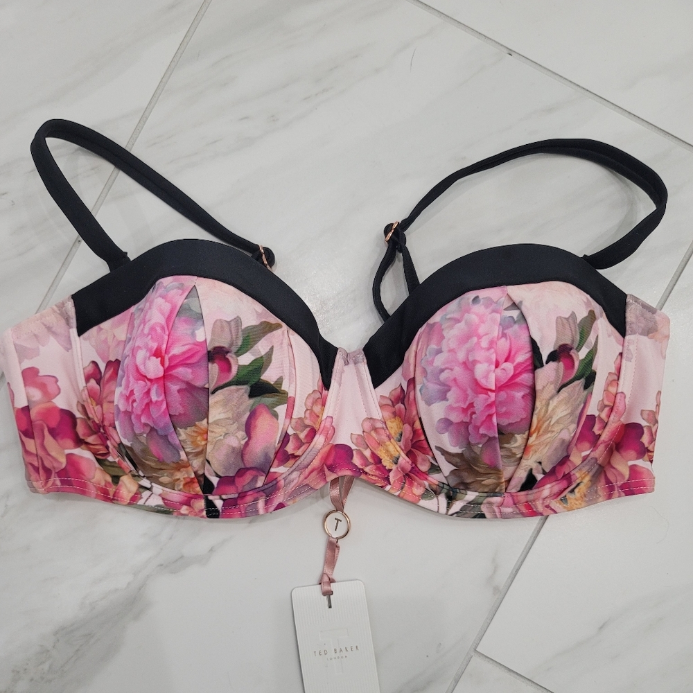 Ted Baker Swim Suit Bikini Top New With Tags Size 36 C/D
